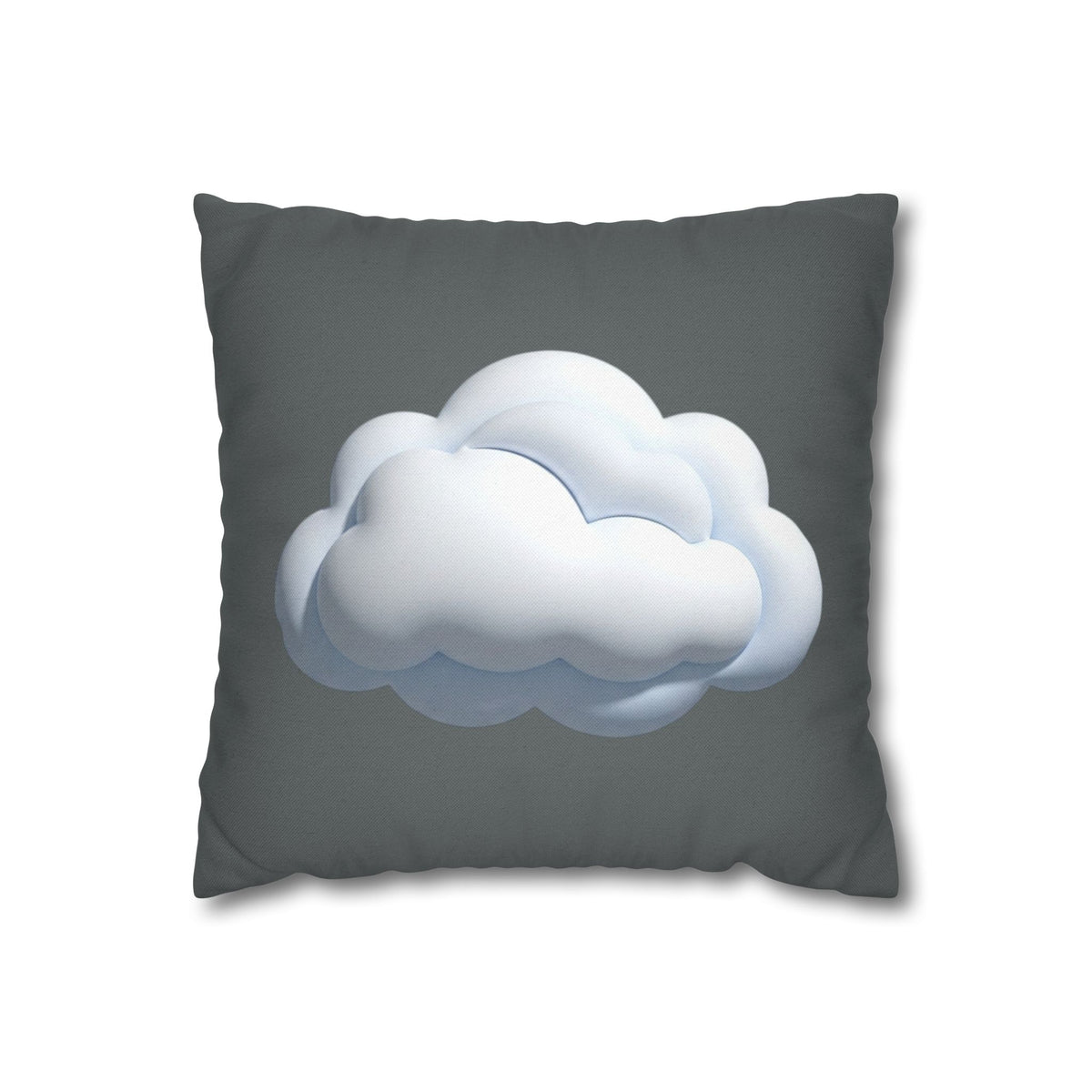 Cloud Graphic Dark Grey Pillowcase — Whimsical Grey Decorative Throw Pillow Cover