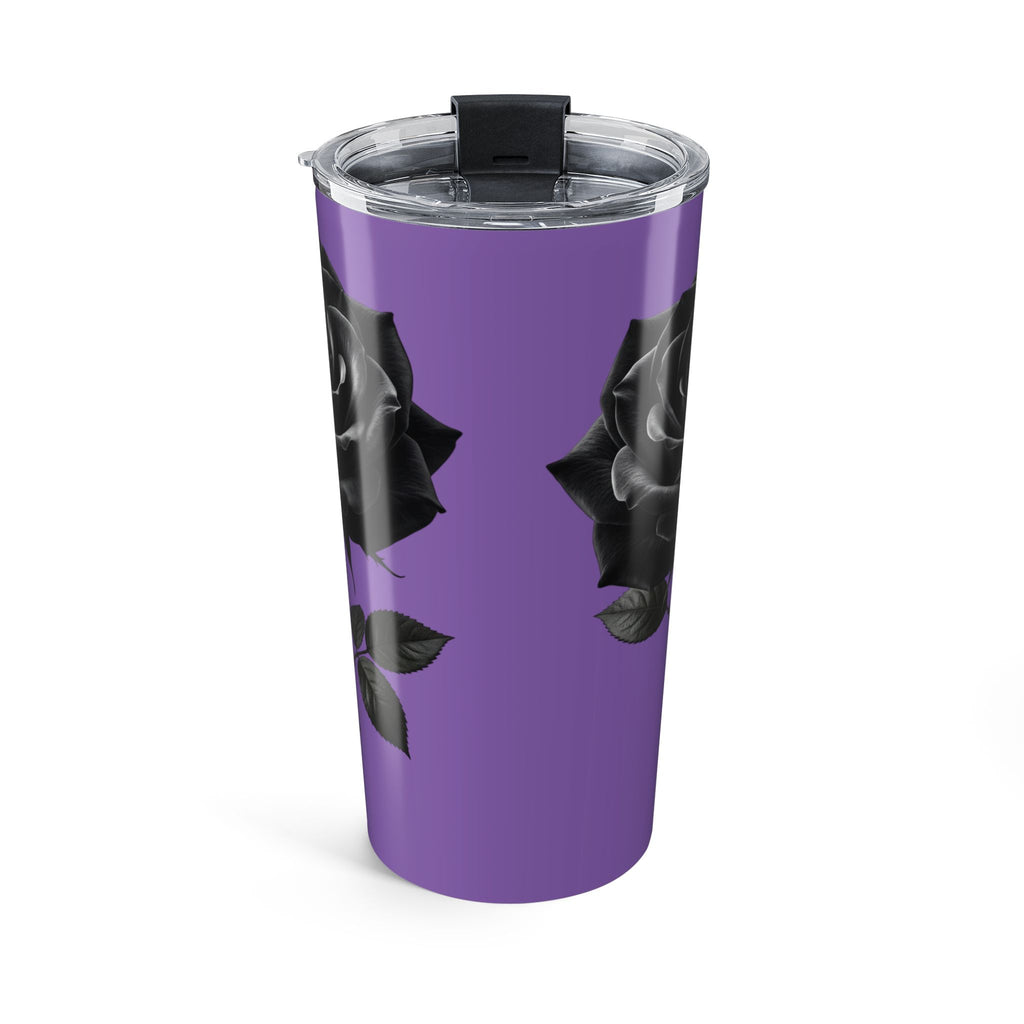 20oz Black Rose Tumbler – Light Purple Stainless Steel Travel Cup- Light Purple