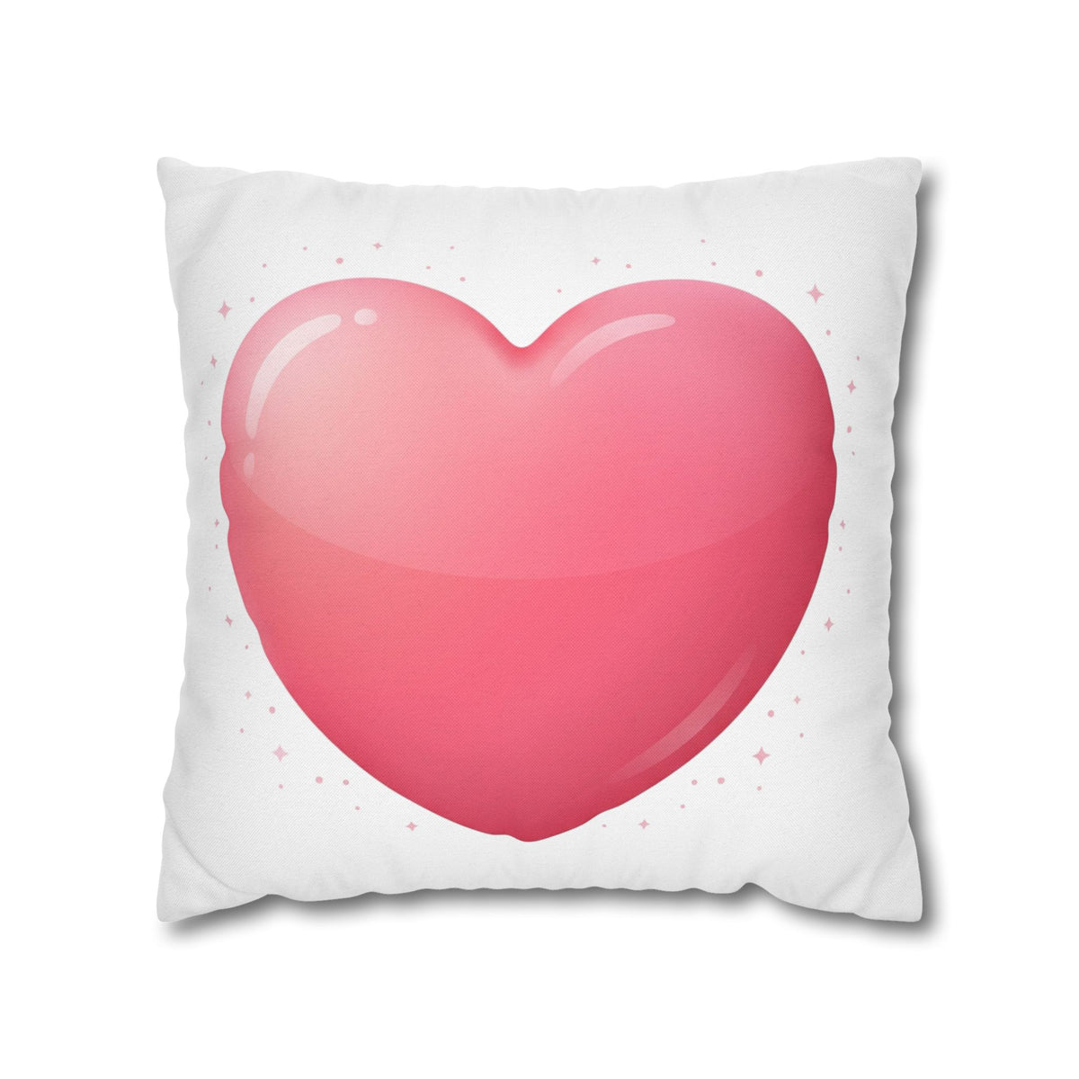 Pink Heart Spun Polyester Square Pillowcase