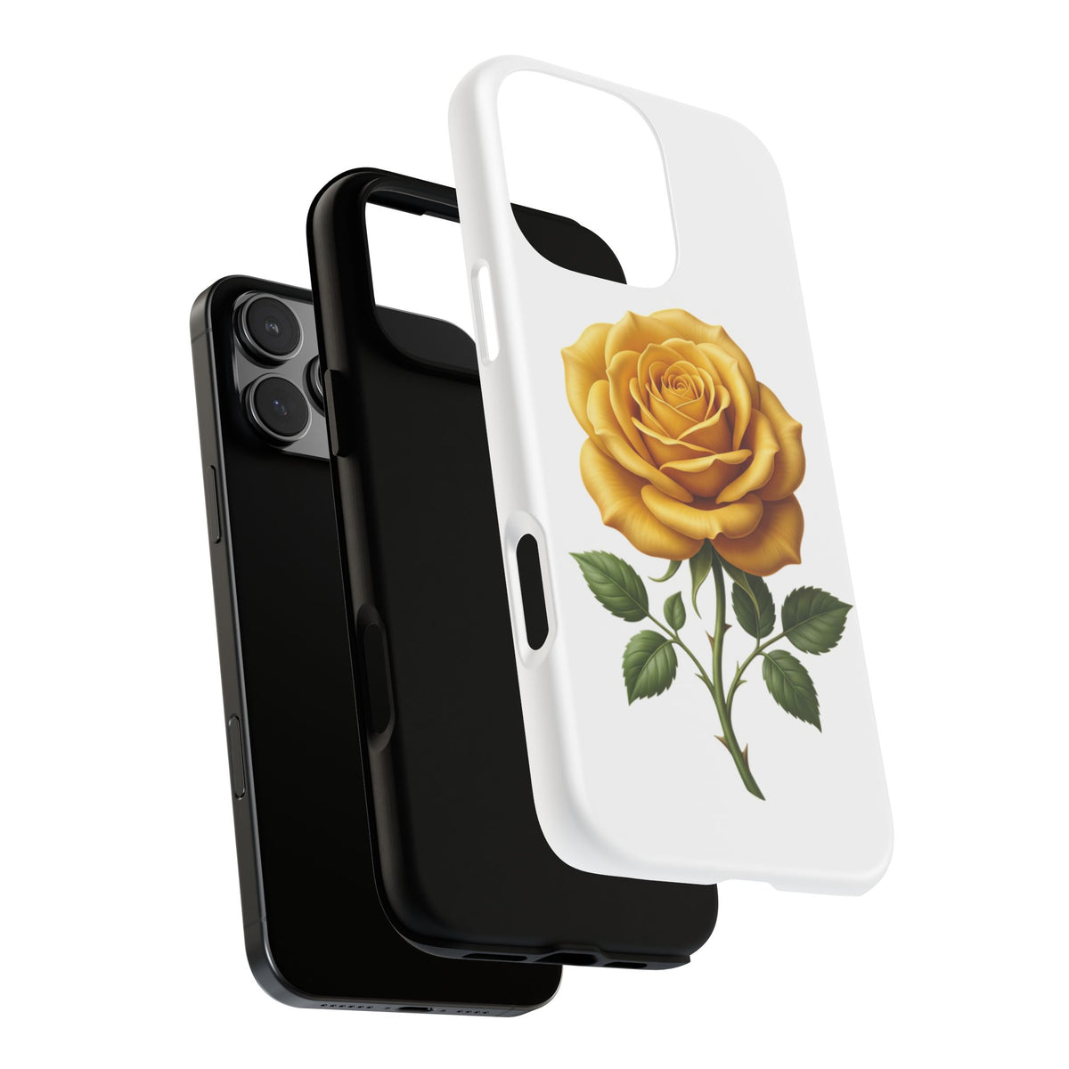 Yellow Rose Phone Case — Vintage Floral Tough Protective Cover
