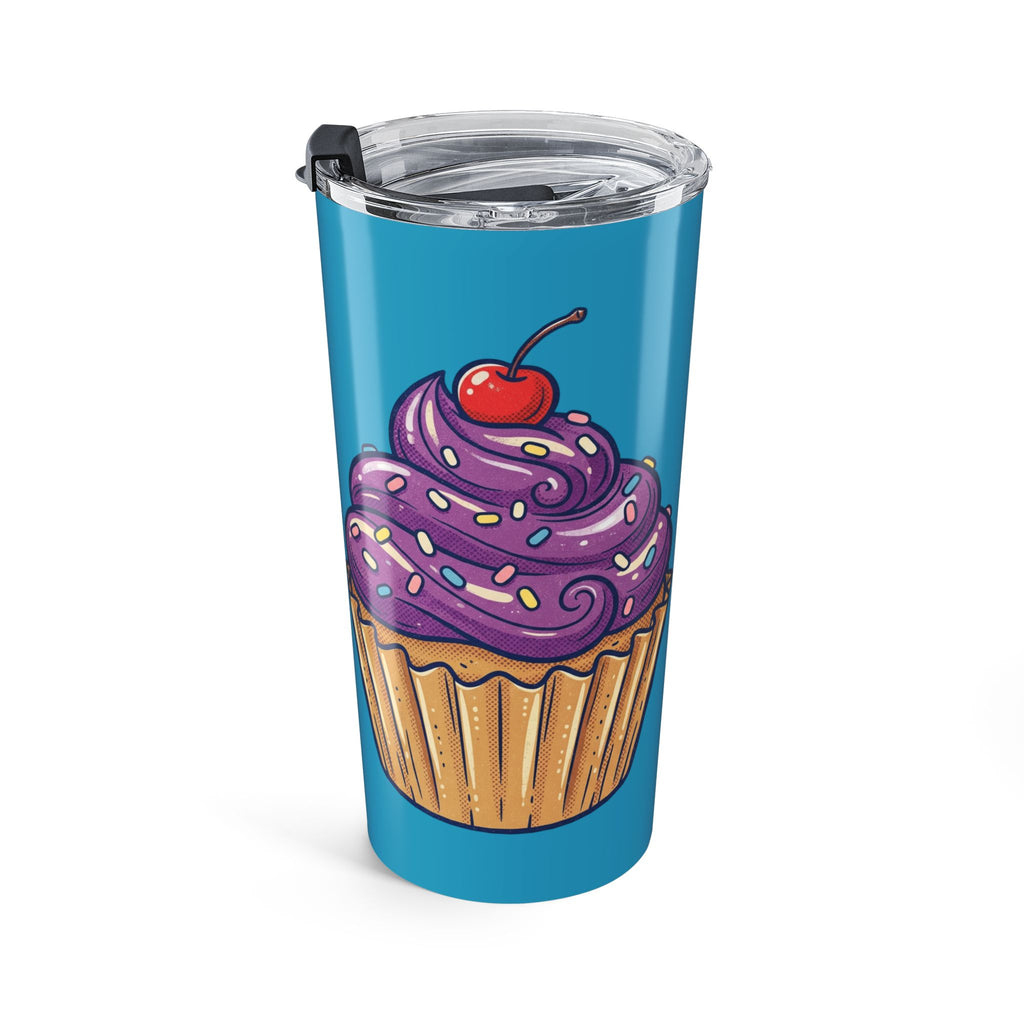 20oz Cup with Purple Cupcake Design — Insulated Travel Tumbler- Turquoise