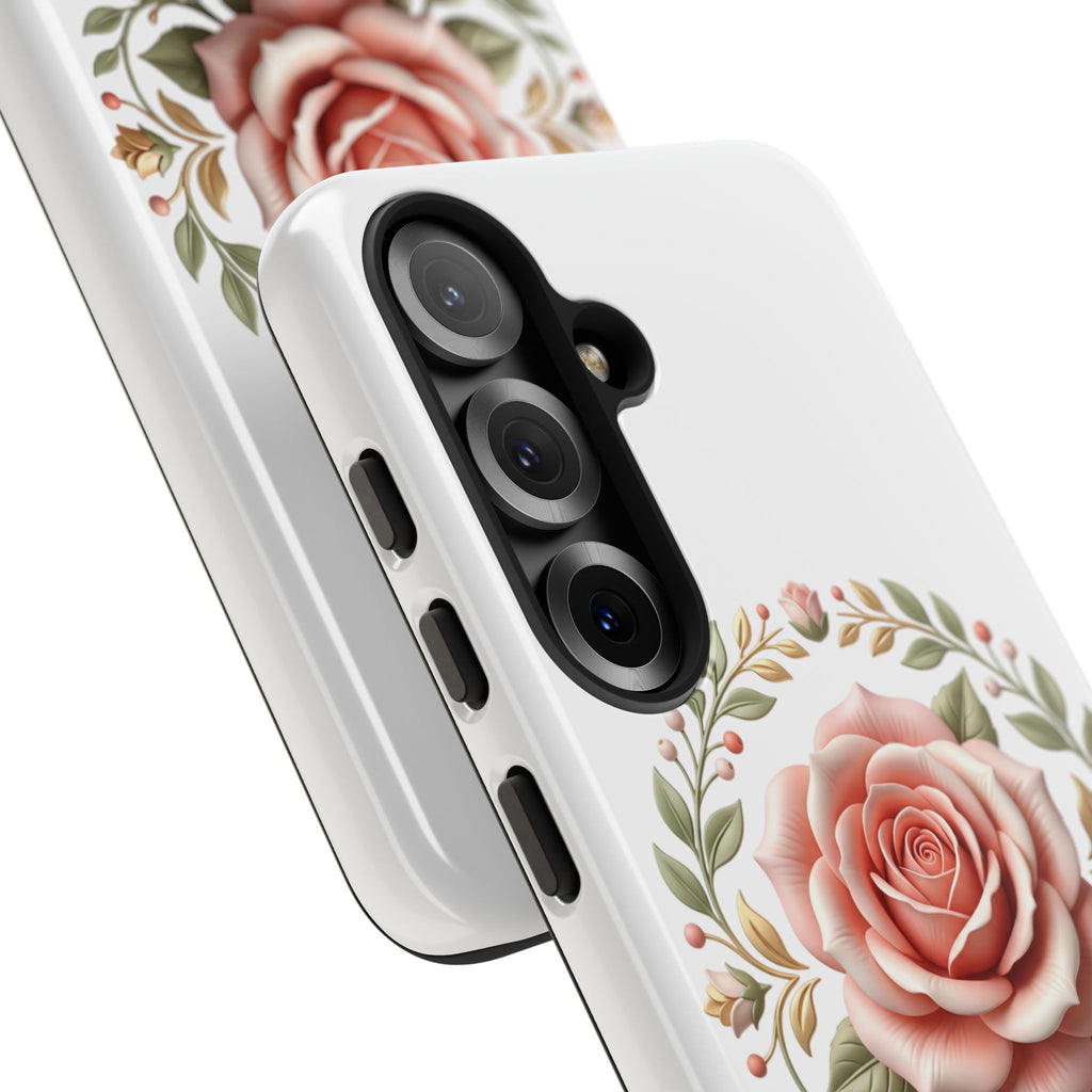 Floral Rose Wreath Tough Phone Case
