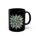 Geometric Starburst Black Ceramic Mug — 11oz & 15oz