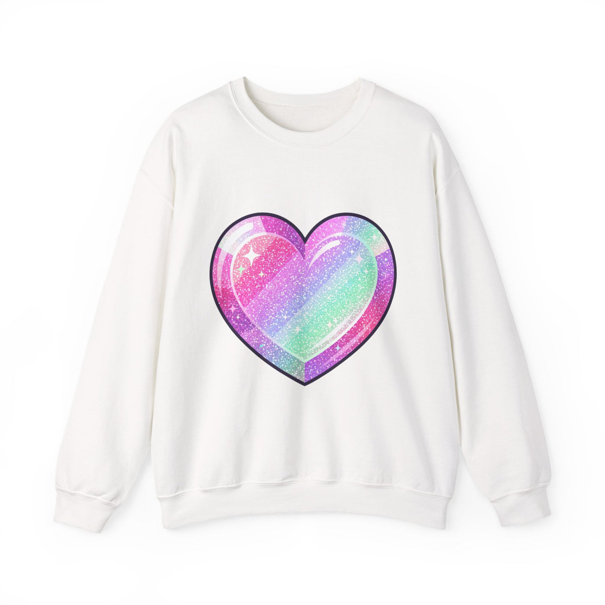 Pastel Sparkle Heart Sweatshirt