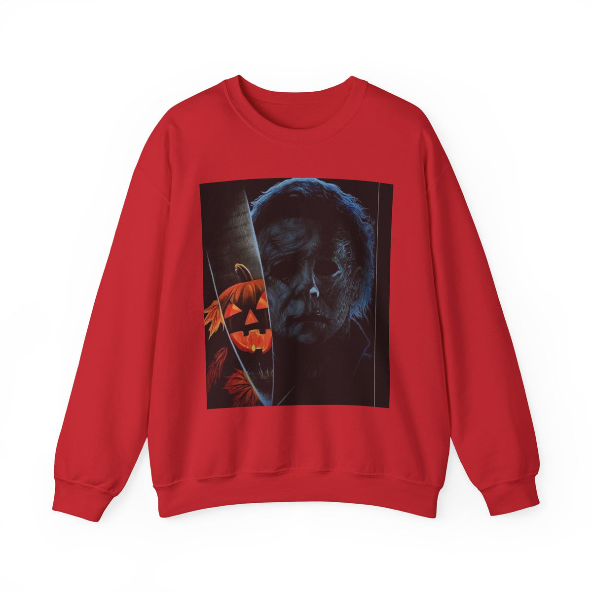 Halloween Thriller Crewneck Sweatshirt — Michael Myers & Jack-O'-Lantern Graphic