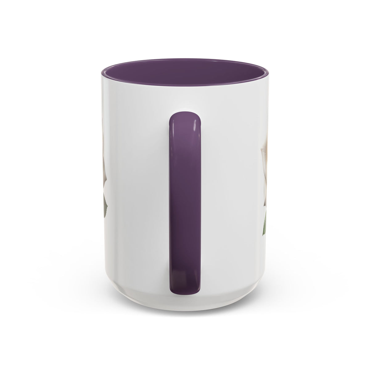 White Rose Accent Coffee Mug — Elegant Floral 11/15oz Ceramic
