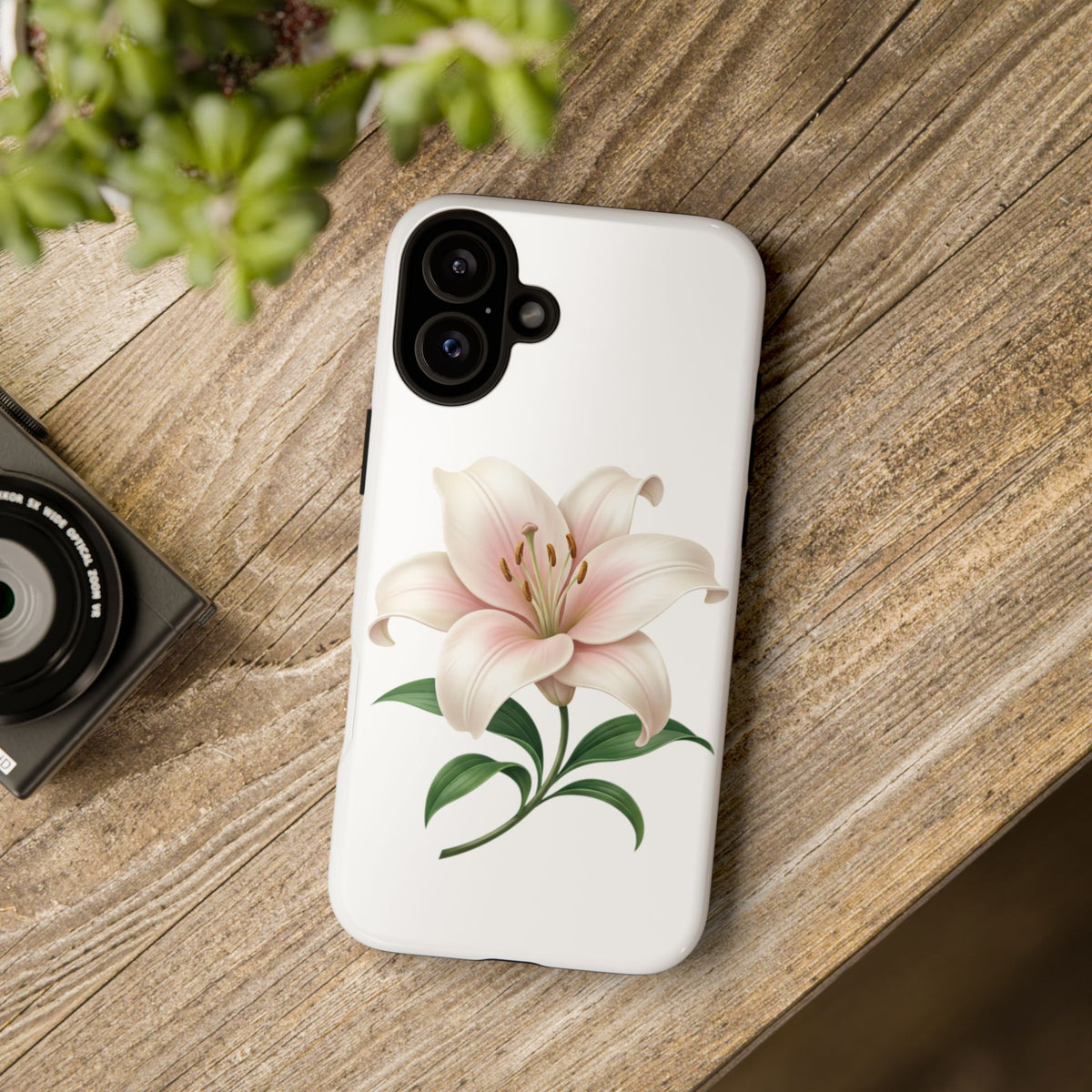 Floral Lily Phone Case — Pink Lily Tough Protective Cover