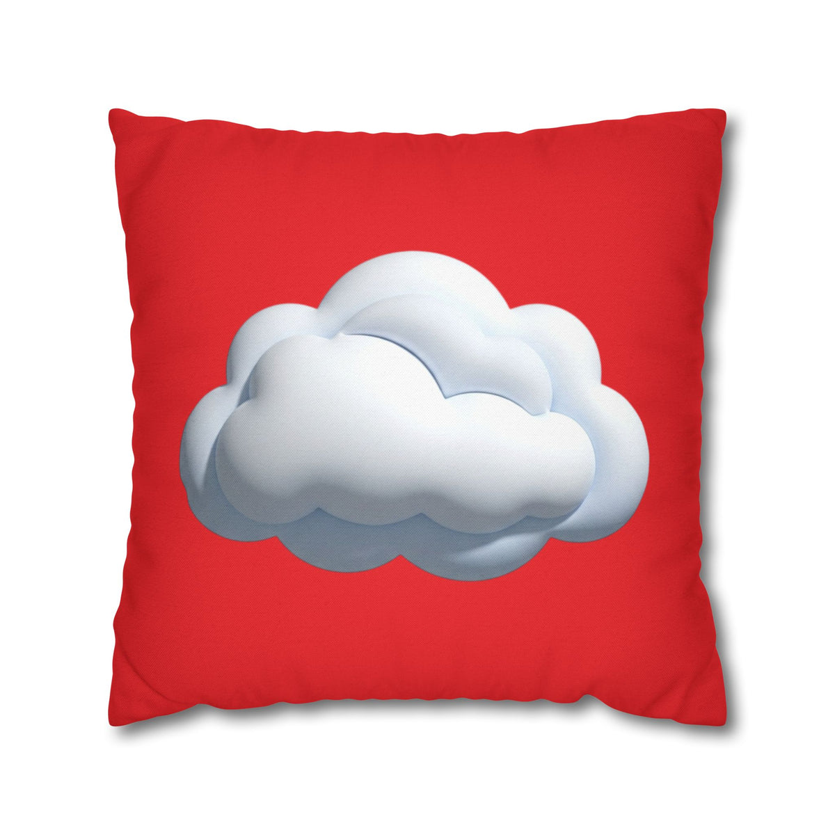 Cloud Graphic Red Pillowcase — Red Cute Cloud Decor