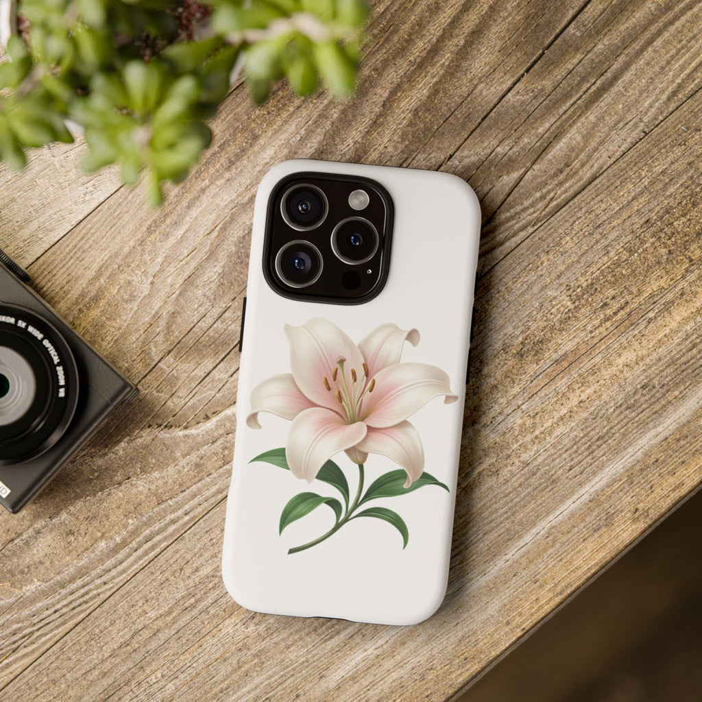Floral Lily Phone Case — Pink Lily Tough Protective Cover