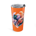 20oz Floral Swirl Tumbler – Orange Abstract Blossom Travel Cup