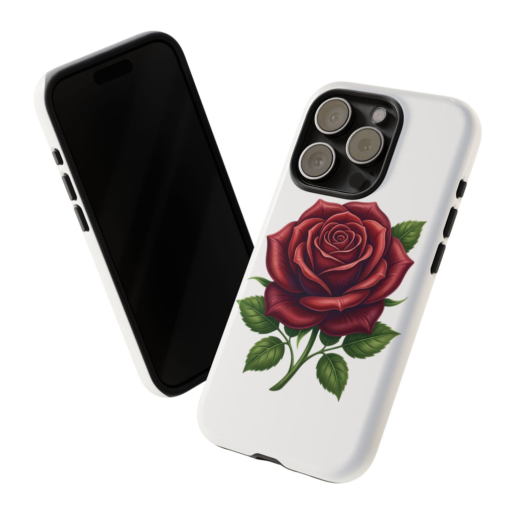 Rose Phone Case — Vintage Red Rose Floral Protective Cover