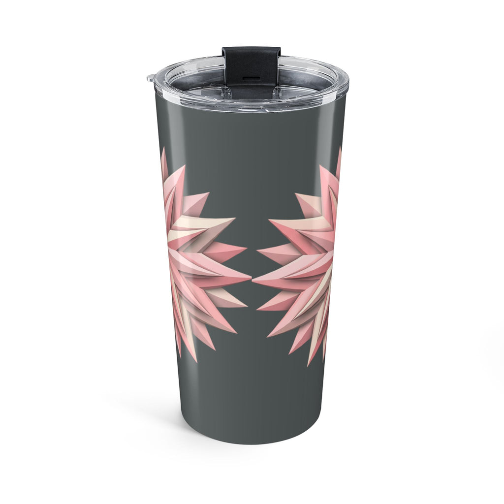 20oz Floral Star Tumbler — Pink Geometric Flower Travel Cup