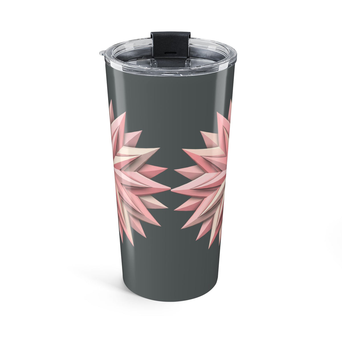20oz Floral Star Tumbler — Pink Geometric Flower Travel Cup