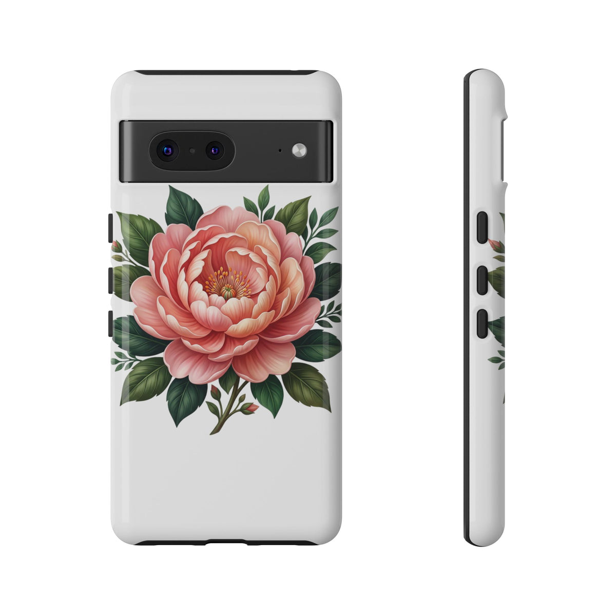 Floral Peony Tough Phone Case — Protective Botanical iPhone Cover
