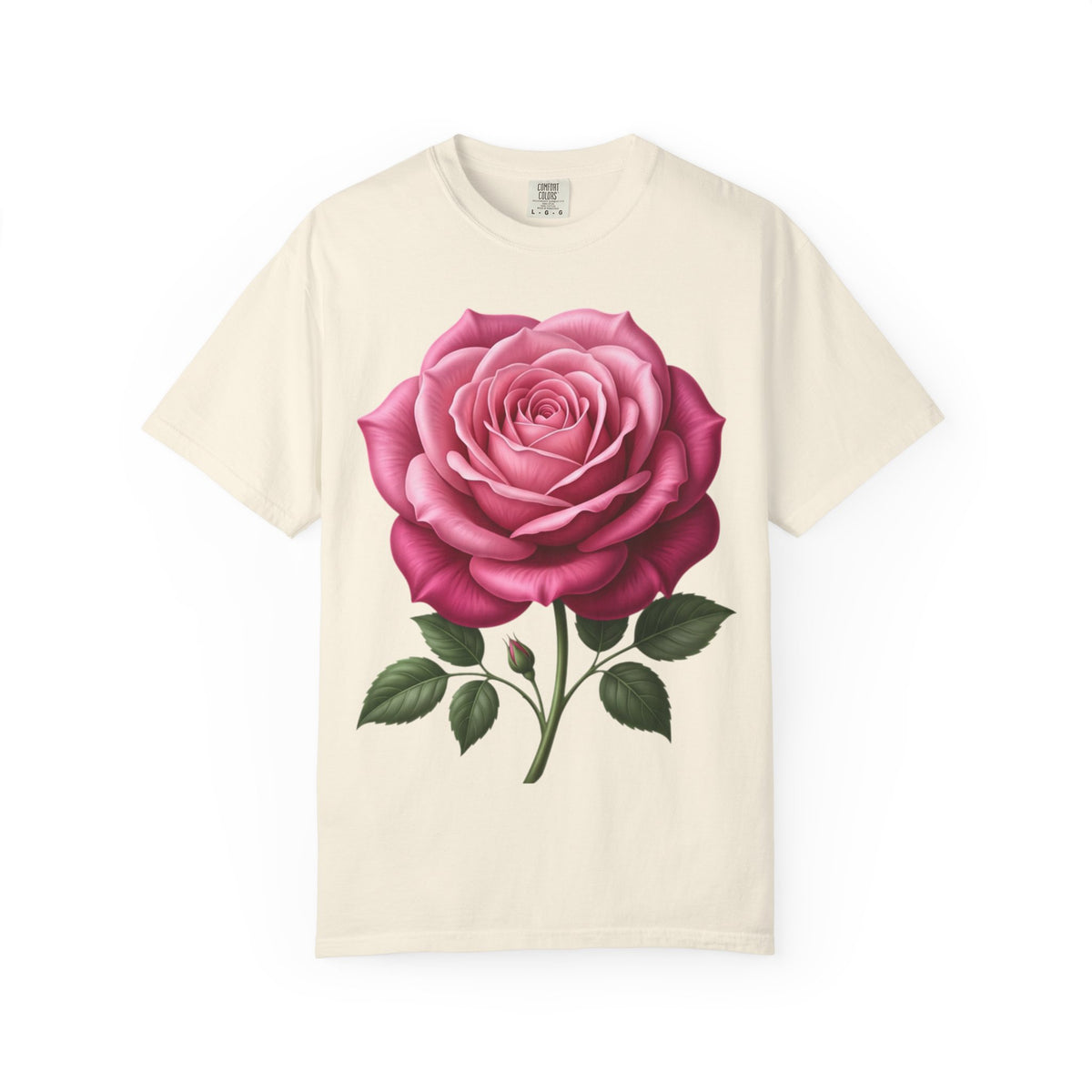 Vintage Pink Rose T-Shirt — Botanical Floral Graphic Tee
