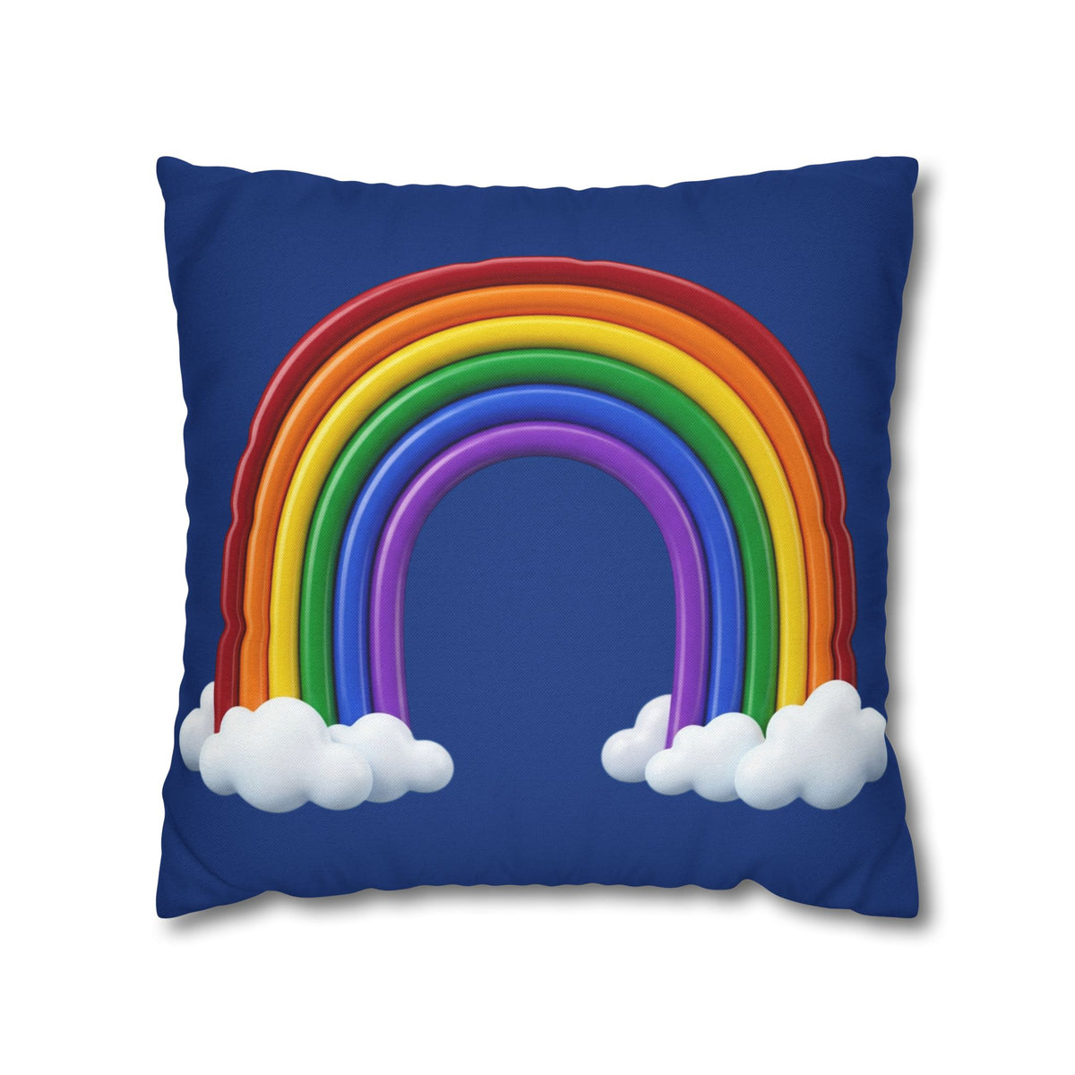 Rainbow Dark Blue Spun Polyester Square Pillowcase