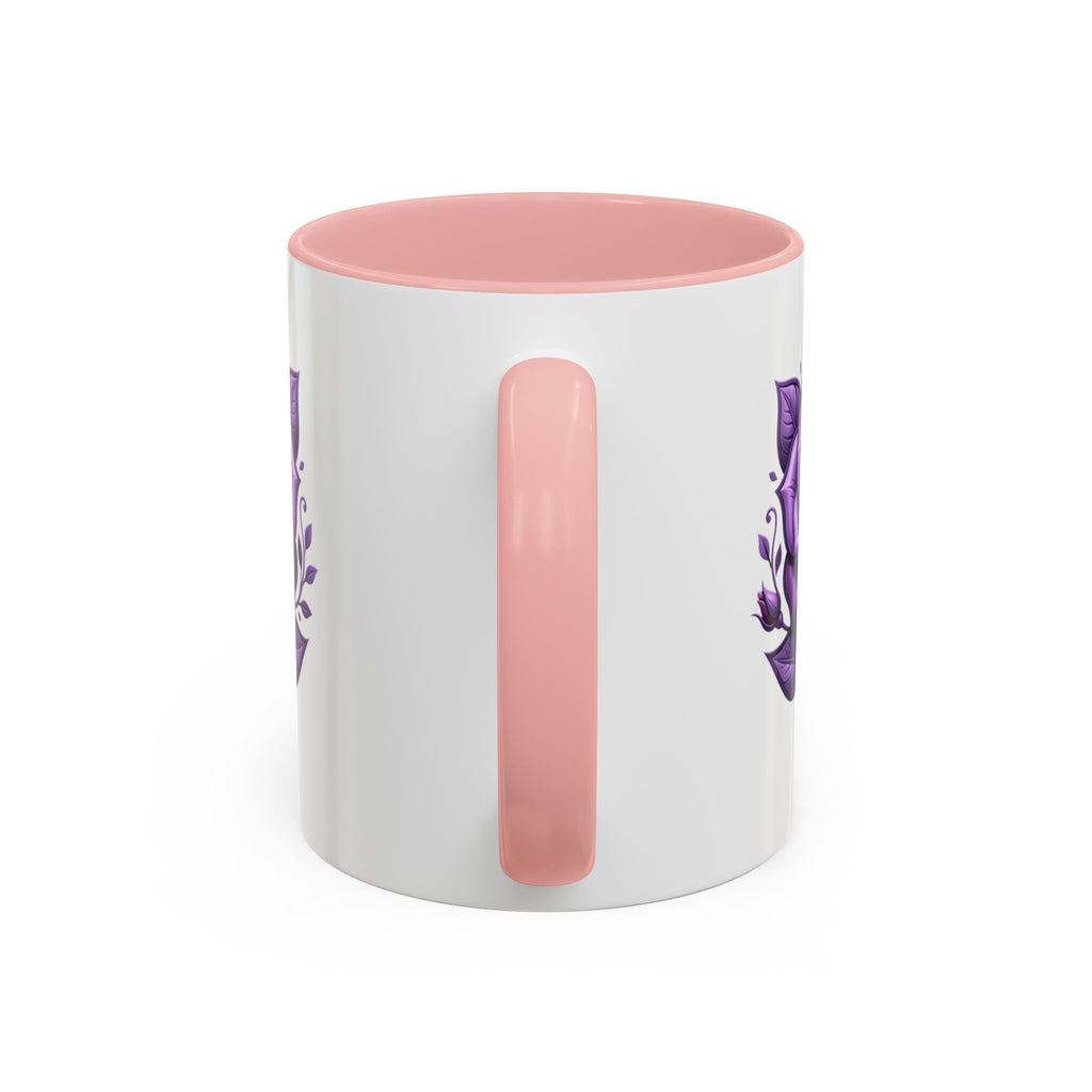 Purple Rose Accent Coffee Mug — Floral Gothic Tea Cup for Women & Gifts