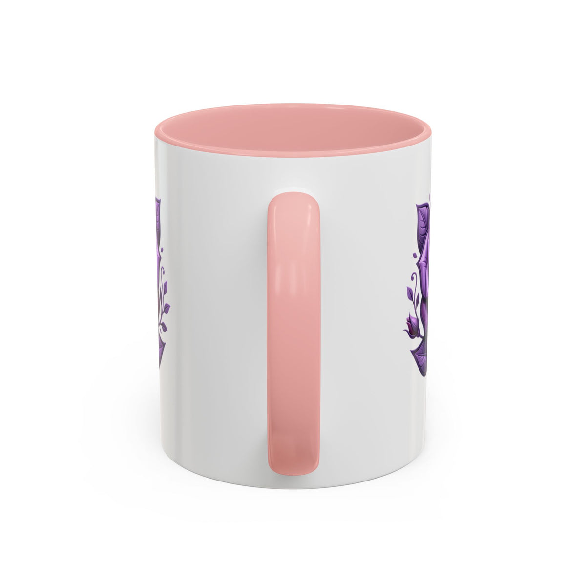 Purple Rose Accent Coffee Mug — Floral Gothic Tea Cup for Women & Gifts
