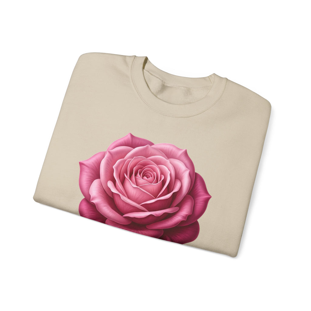 Rose Graphic Sweatshirt — Vintage Pink Rose Floral Crewneck