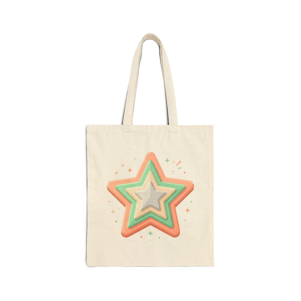 Star Design Cotton Canvas Tote Bag