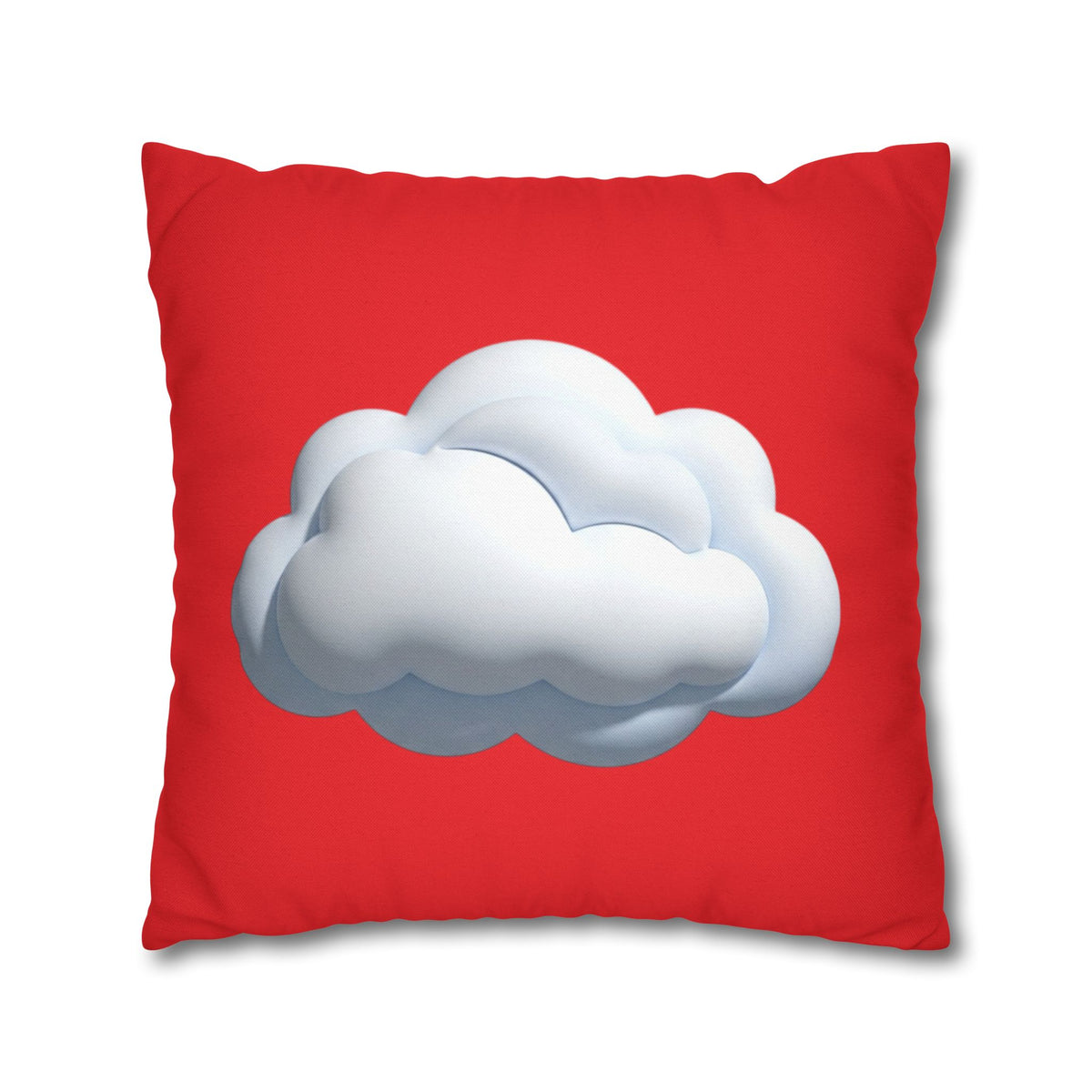 Cloud Graphic Red Pillowcase — Red Cute Cloud Decor