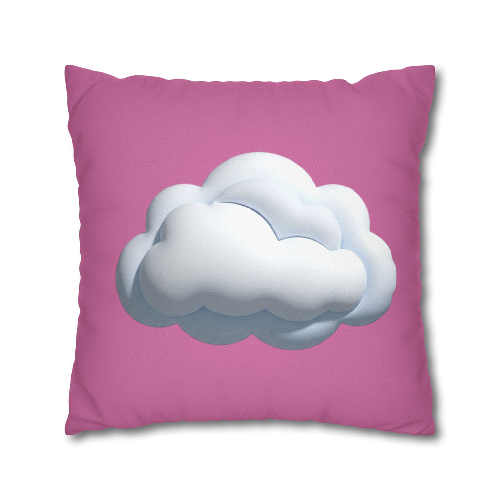 Cloud Graphic Pillowcase — Cute Pink Decorative Throw Pillow Cover