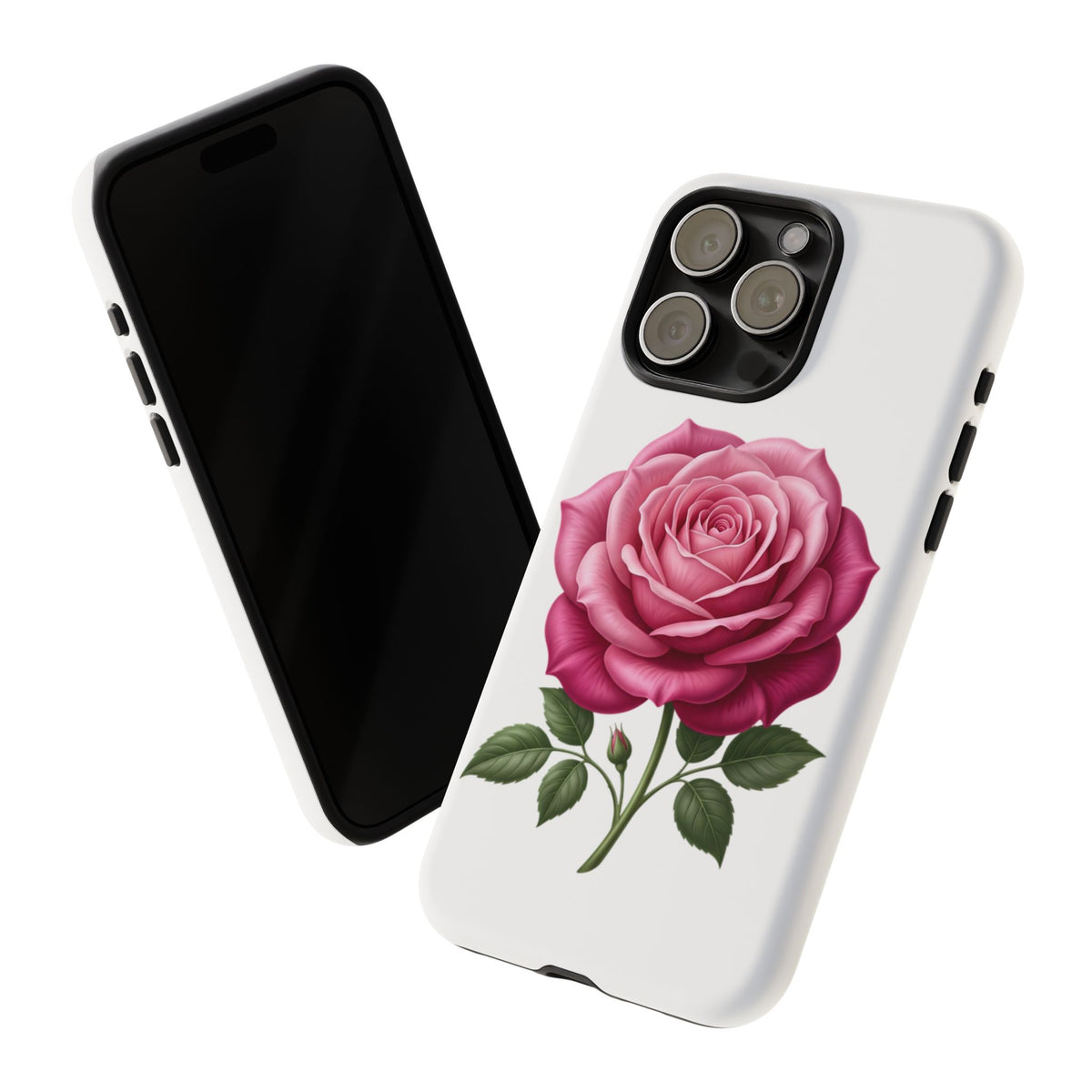 Pink Rose Tough Phone Case — Floral Protective iPhone Cover