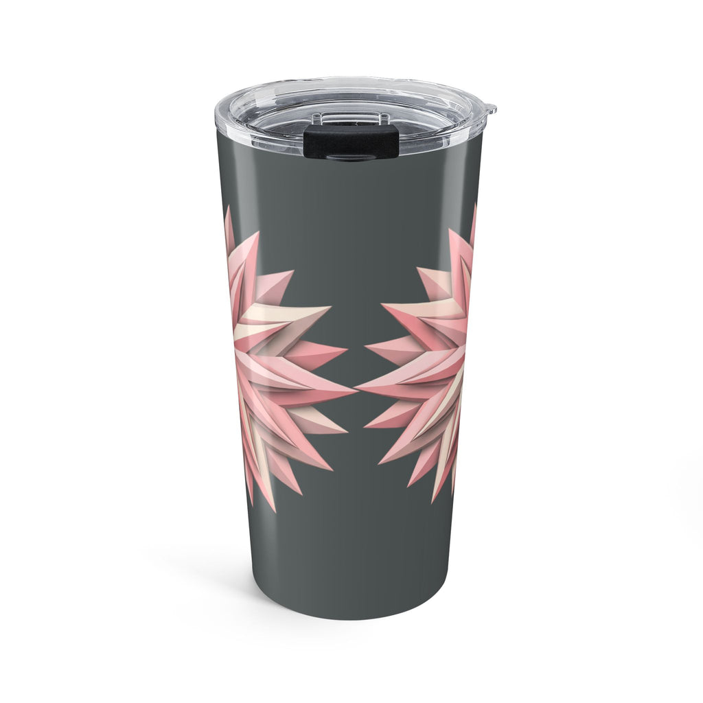 20oz Floral Star Tumbler — Pink Geometric Flower Travel Cup