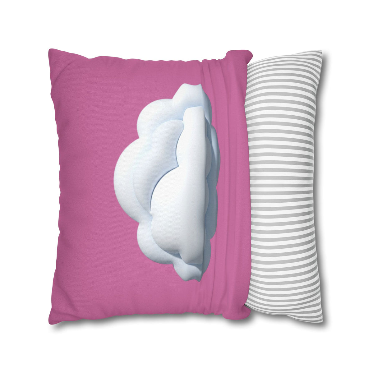Cloud Graphic Pillowcase — Cute Pink Decorative Throw Pillow Cover
