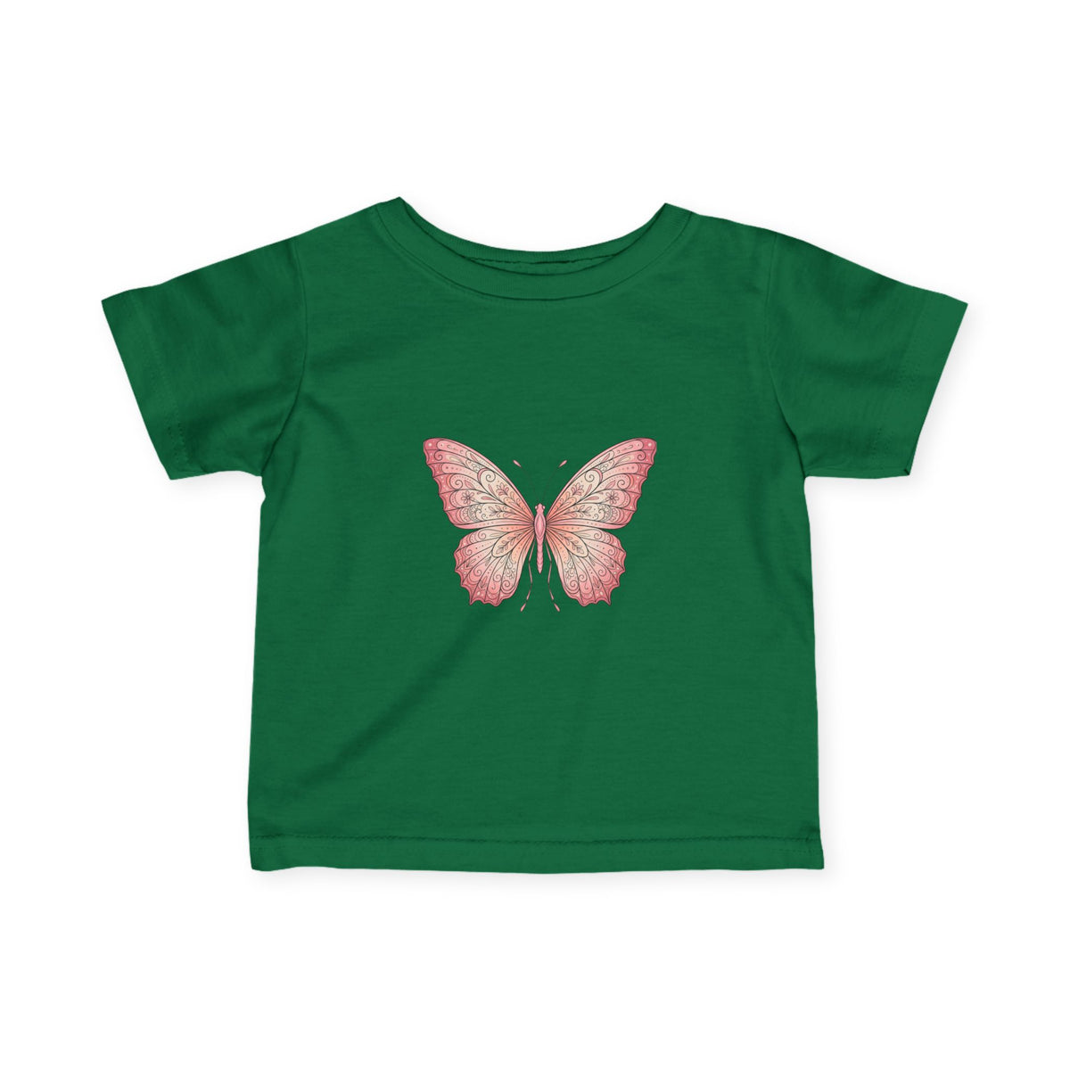 Infant Tee with Pink Watercolor Butterfly — Baby Girl Spring Floral Shirt