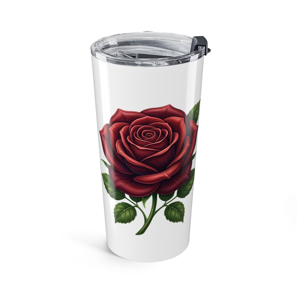 20oz Rose Tumbler - Red Floral Insulated Travel Cup