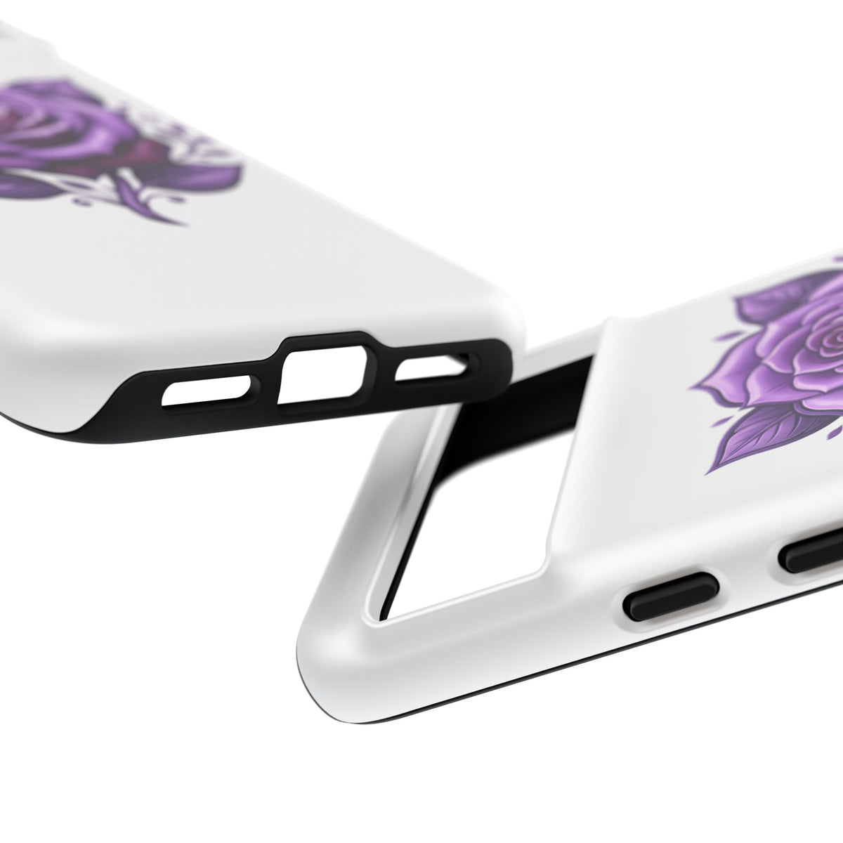 Purple Rose Tough Phone Case — Floral Protective Phone Cover