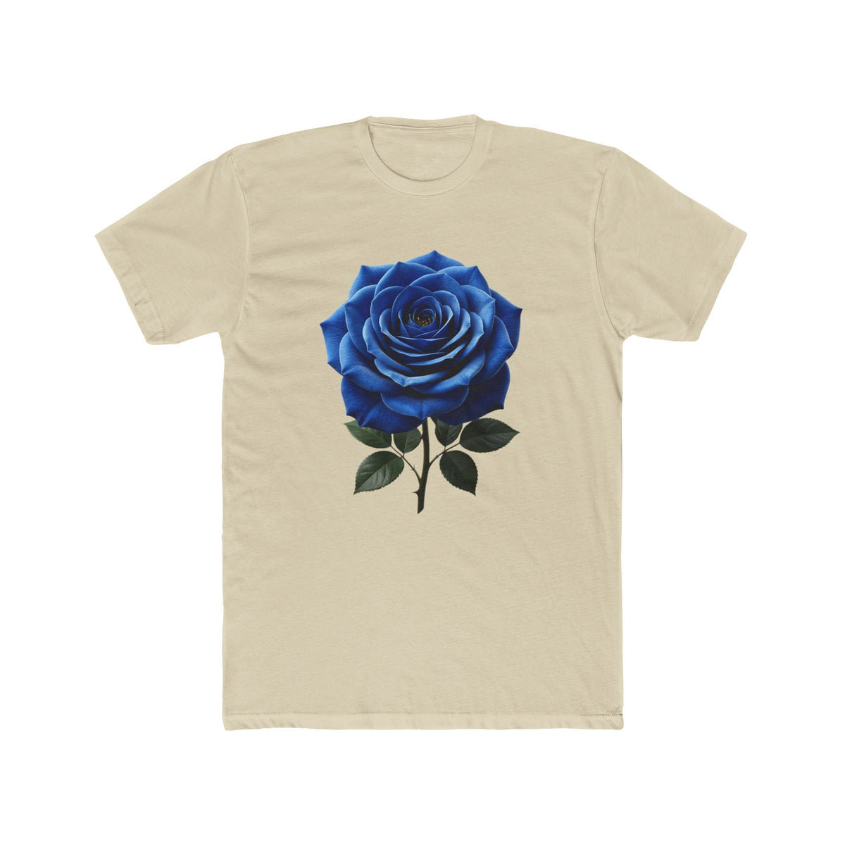 Blue Rose Tee — Realistic Floral Graphic T‑Shirt