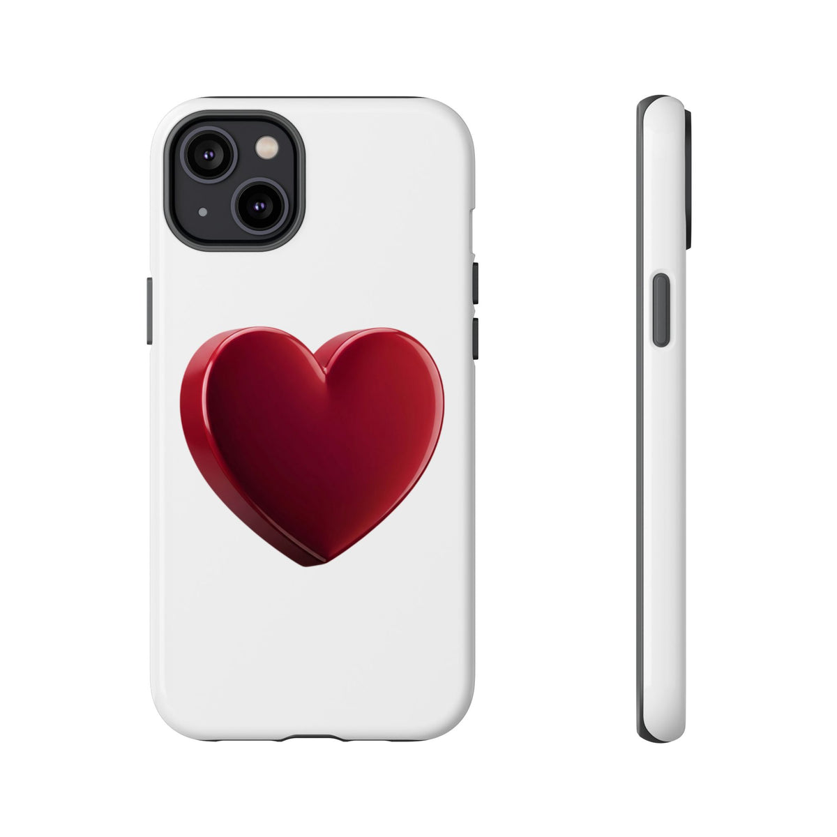 Heart Tough Phone Case - Red 3D Heart Protective Phone Case