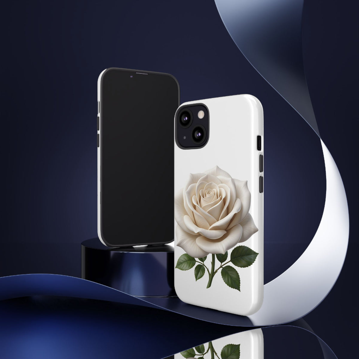 White Rose Tough Phone Case – Elegant Floral Protective Cover