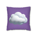 Cloud Graphic Pillowcase — Light Purple Decorative Square Throw Pillow