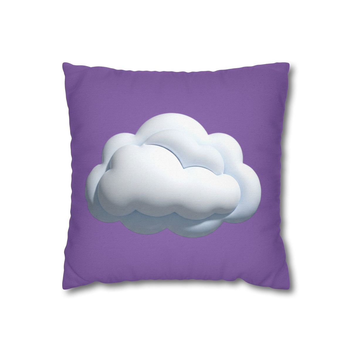 Cloud Graphic Pillowcase — Light Purple Decorative Square Throw Pillow