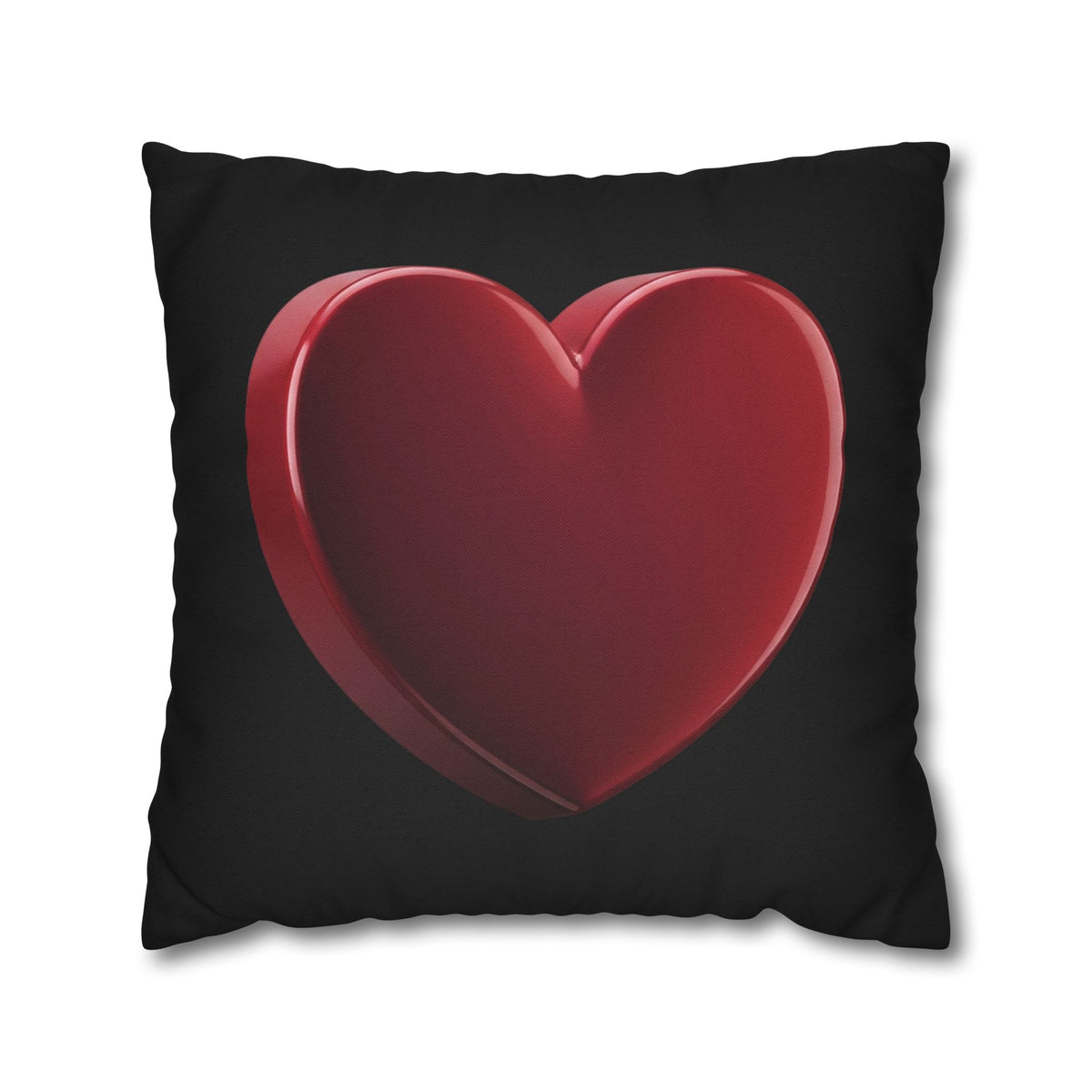 Red Heart Black Spun Polyester Square Pillowcase