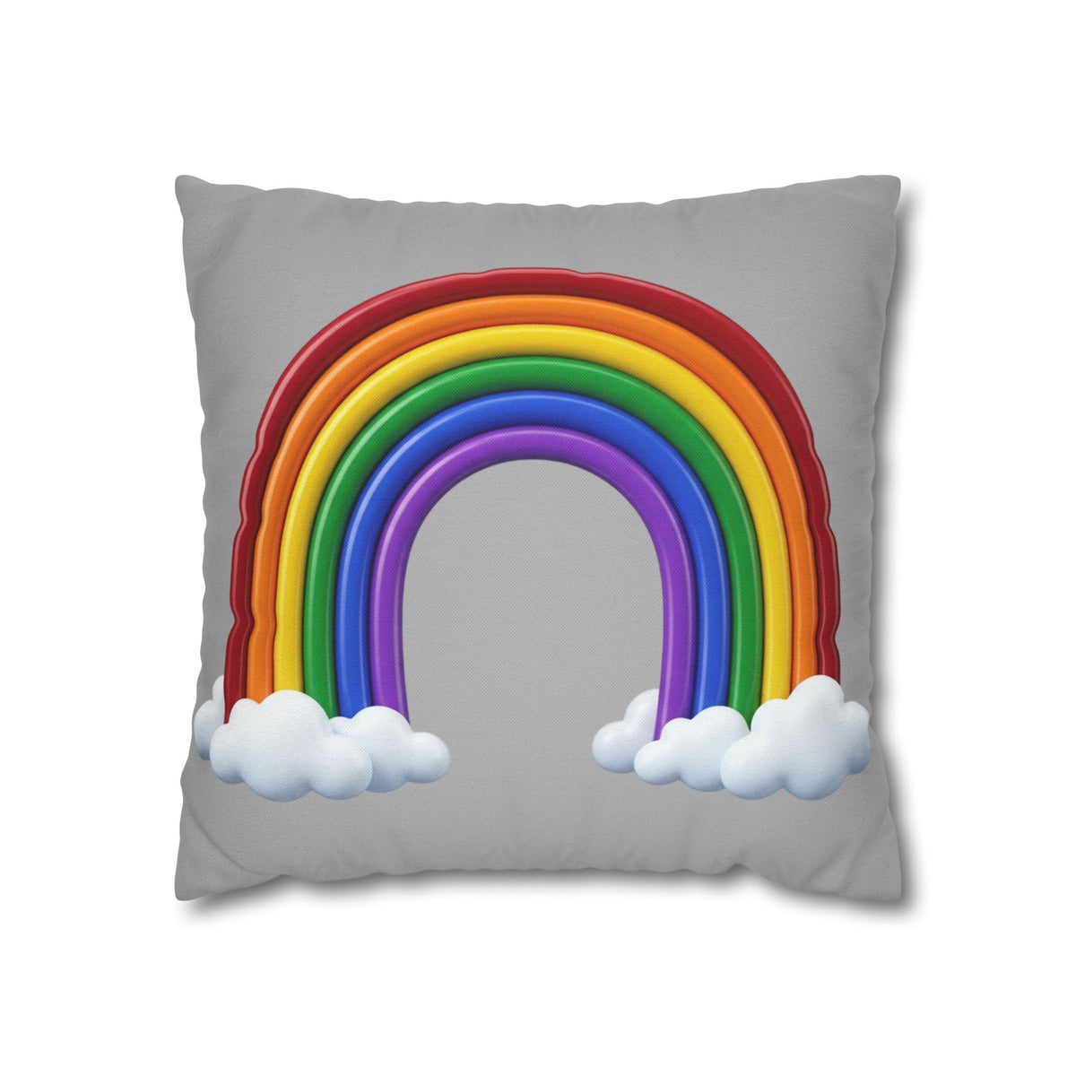 Rainbow Grey Spun Polyester Square Pillowcase