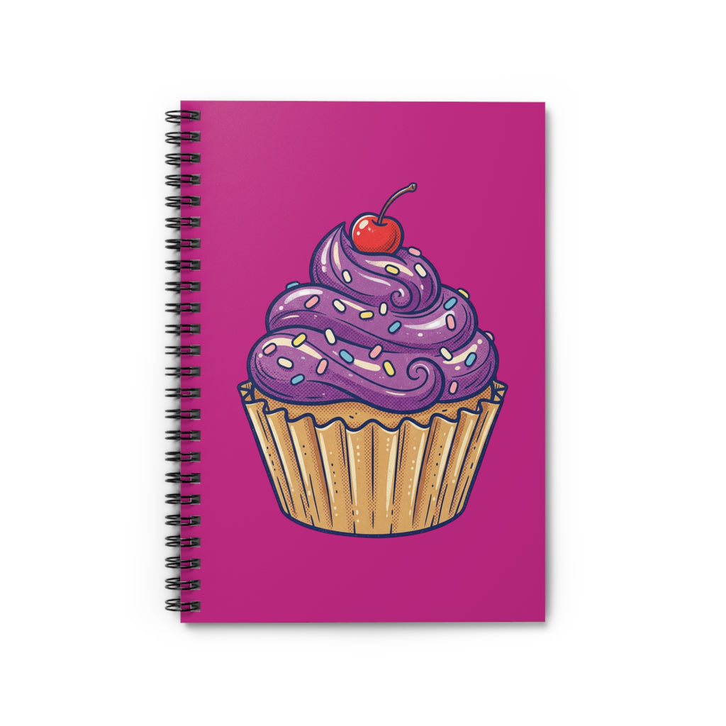 Cupcake Notebook — Purple Frosting Spiral Ruled Journal