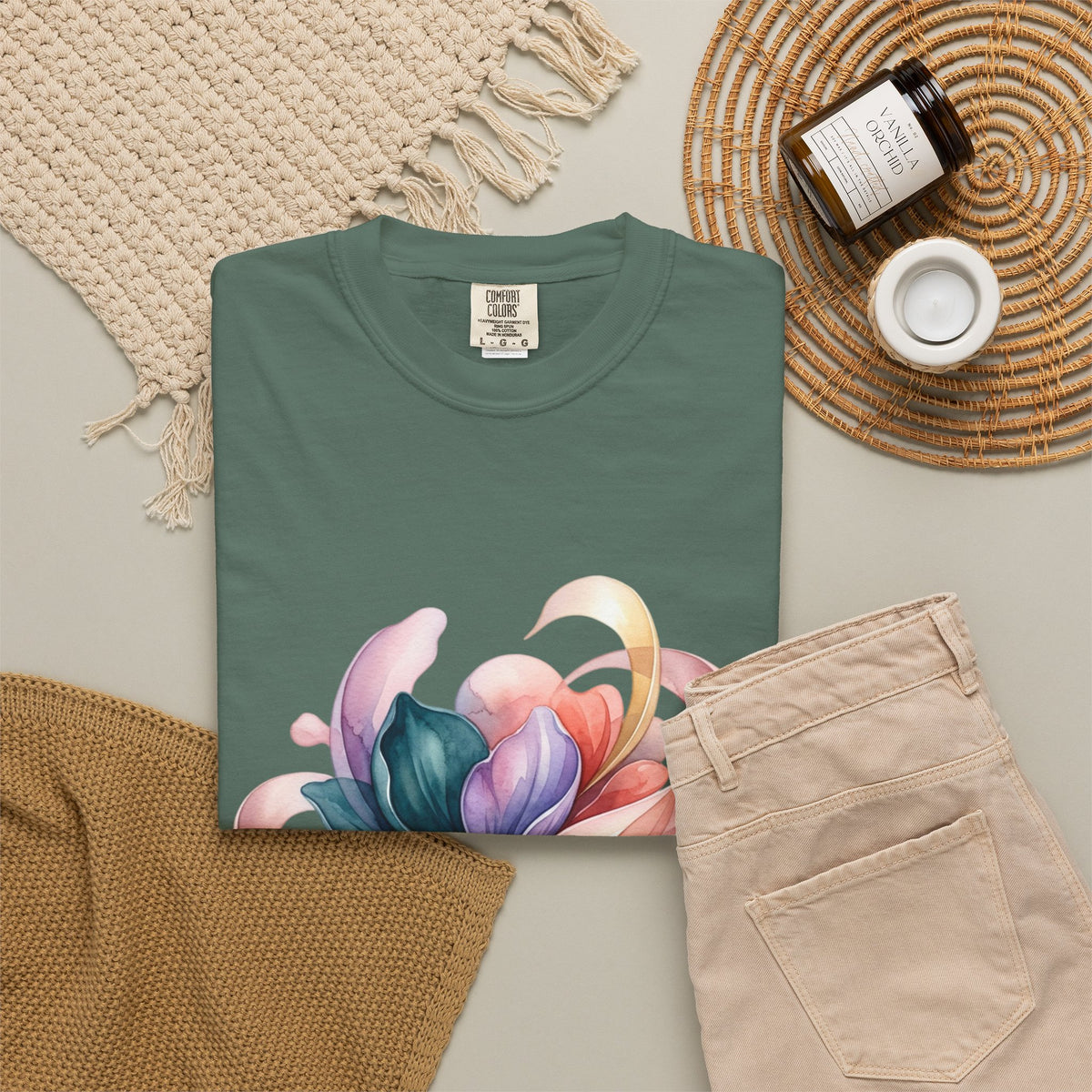 T-Shirt — Colorful Abstract Floral Swirl Graphic Tee