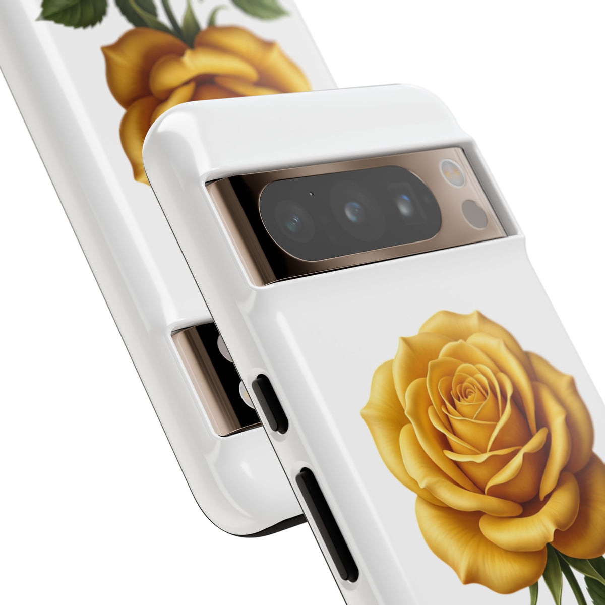 Yellow Rose Phone Case — Vintage Floral Tough Protective Cover