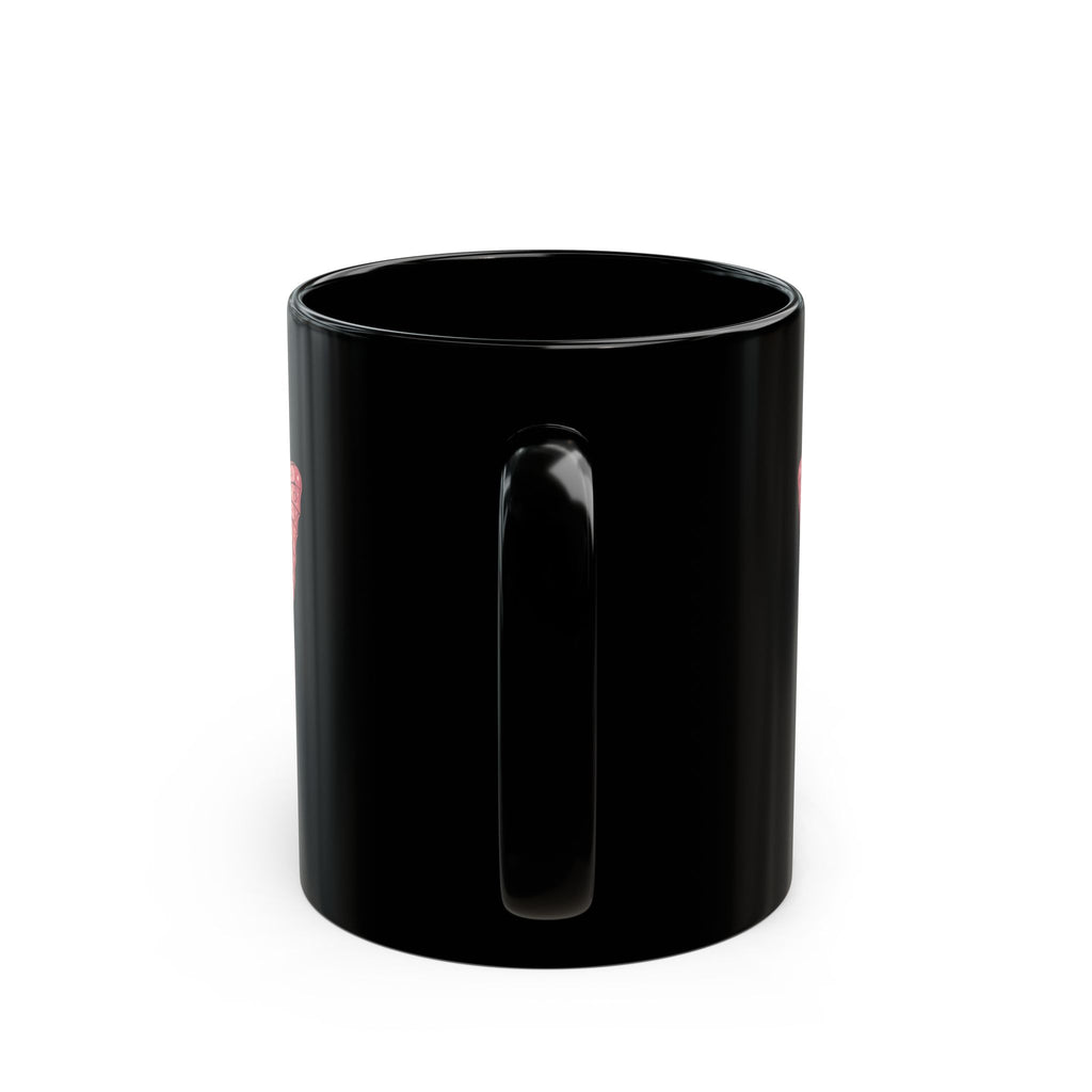 Pink Butterfly Black Mug — Elegant Floral Butterfly Ceramic Coffee Cup (11oz/15oz)