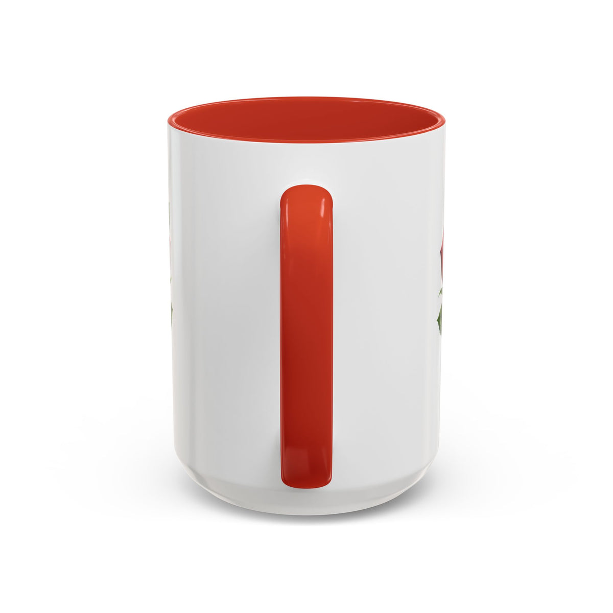 Red Rose Accent Coffee Mug — Floral Ceramic Coffee Cup (11/15oz)