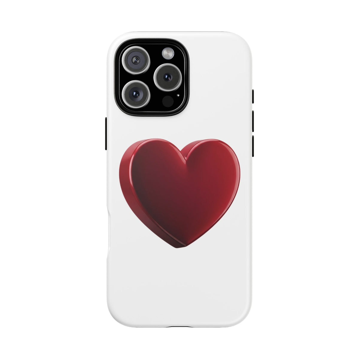 Heart Tough Phone Case - Red 3D Heart Protective Phone Case