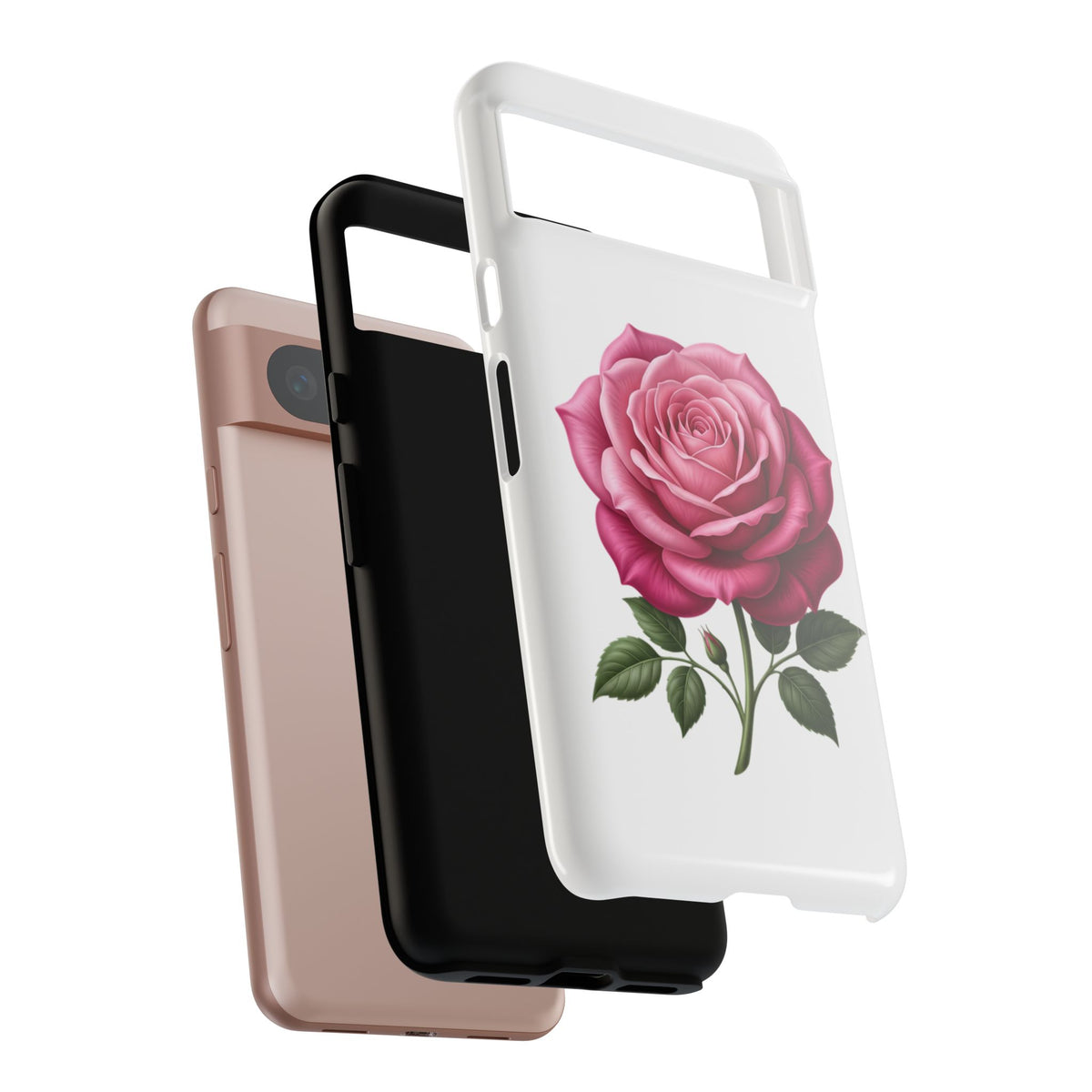 Pink Rose Tough Phone Case — Floral Protective iPhone Cover