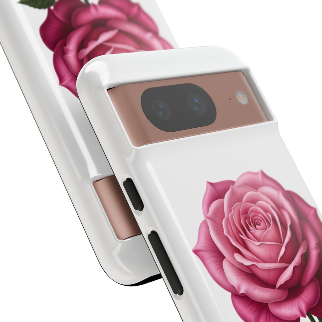 Pink Rose Tough Phone Case — Floral Protective iPhone Cover