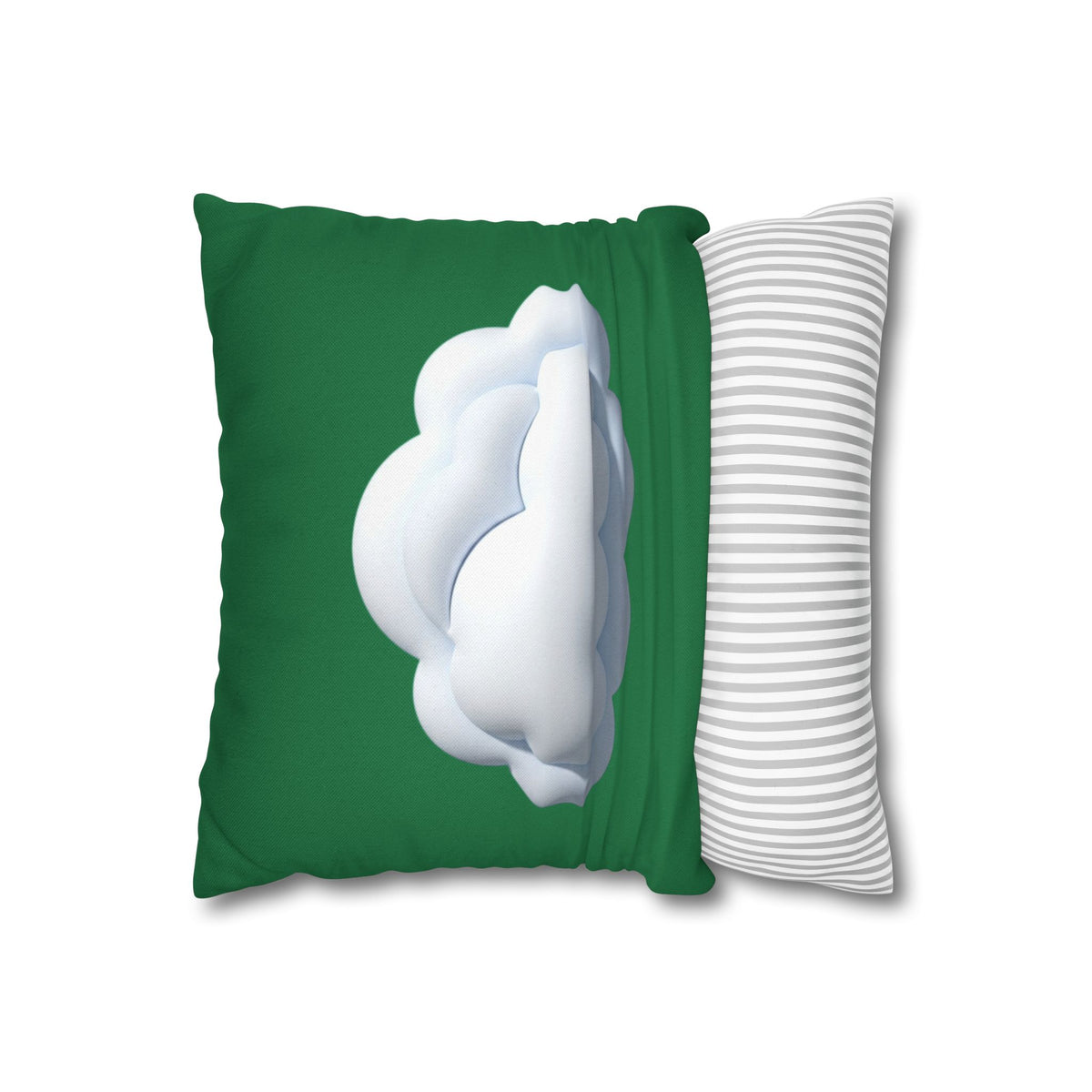 Cloud Graphic Pillowcase — Dark Green Decorative Throw Pillow Cover