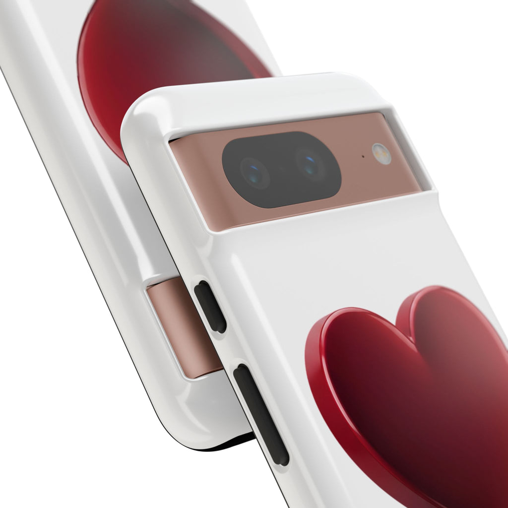 Heart Tough Phone Case - Red 3D Heart Protective Phone Case