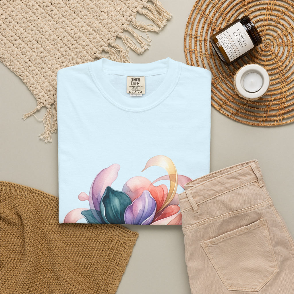 T-Shirt — Colorful Abstract Floral Swirl Graphic Tee